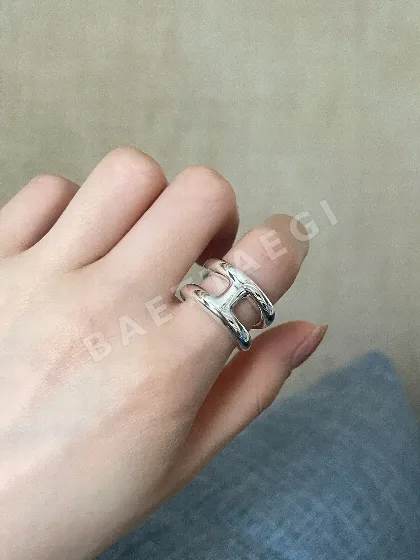 에르메스 실버 앵커 체인 반지 70177