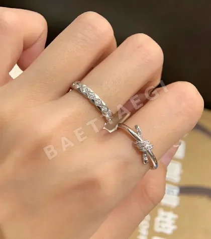 샤넬 나로 퀼팅 큐빅 반지 68814