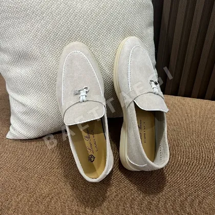로로피아나 진주빛 핑크 화이트 파이핑 로퍼 9775