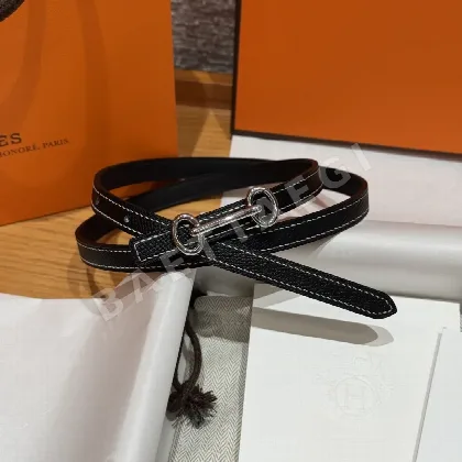 에르메스 헤리티지 양면 가죽 슬림 벨트 175916