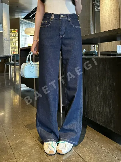 생로랑 그라데이션 워시 와이드 데님 바지 117042