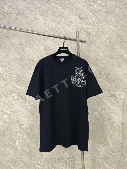 로에베 자수 고양이 로고 남성 반팔 티셔츠 48302