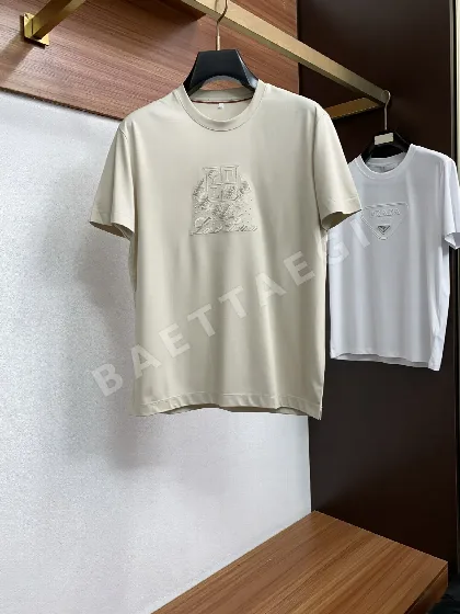 로로피아나 크루넥 반팔 셔츠 남성의류 48170
