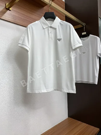 프라다 고급 면 혼방 비즈니스 폴로셔츠 반팔 148748