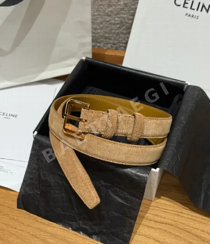 셀린느 메탈 핀 버클 스웨이드 소가죽 벨트 171582