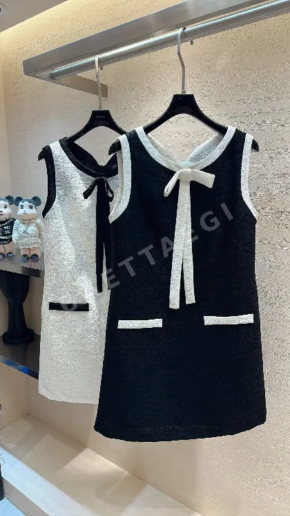 샤넬 나비 넥타이 장식 H라인 여성 원피스 103988