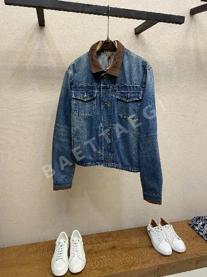 루이비통 LV 가죽 디테일 데님 자켓 164960