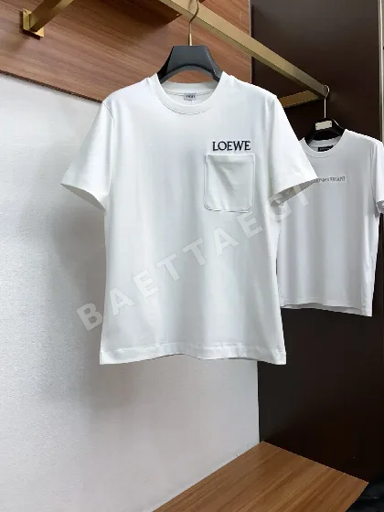 로에베 면 크루넥 남성 반팔 티셔츠 48296