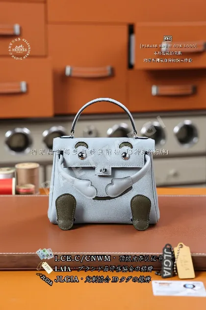 에르메스 그레셔블루 가죽 핸드백 123342