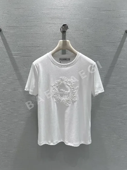 디올 CD로고 자수 반팔 티셔츠 45681