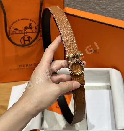 에르메스 셰느당클 메탈 버클 양면 가죽 벨트 175315