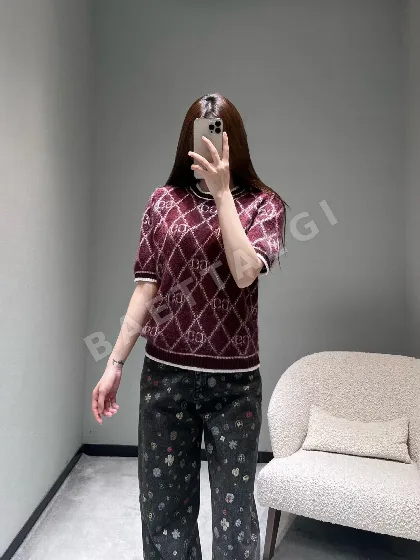 구찌 다이아몬드 자카드 여성 반팔 티셔츠 54011