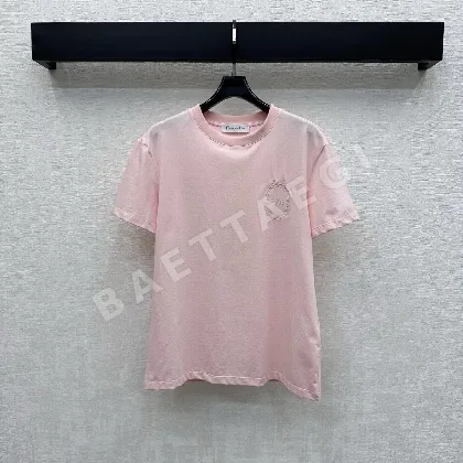 디올 자수 크루넥 반팔 티셔츠 51870