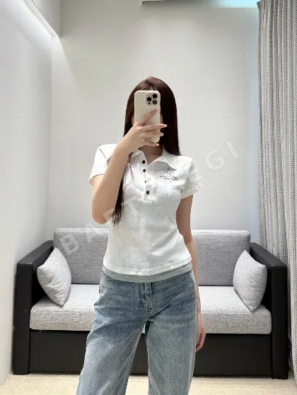 크롬하츠 여성 크롭 반팔 폴로셔츠 135378