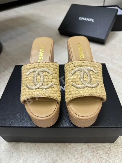 샤넬 웨지 플랫폼 슬리퍼 24306