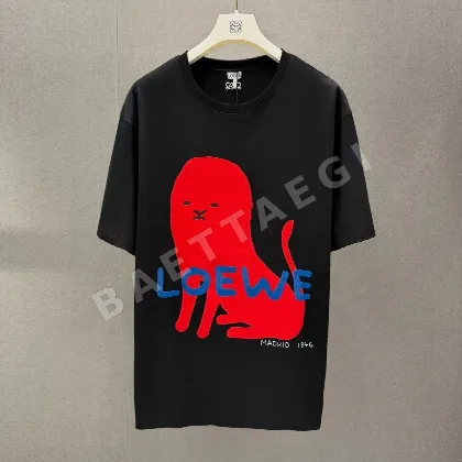 로에베 코마 코튼 루즈핏 남성 반팔 티셔츠 113792