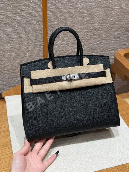 에르메스 버킨 25 블랙 엡솜 가죽 가방 166718
