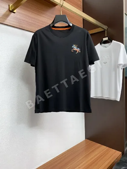에르메스 남성 100수 코튼 반팔 티셔츠 49519