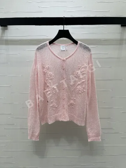 디올 3D 크로셰 울 라운드넥 가디건 155660