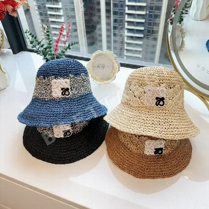 로에베 핸드메이드 밀짚 어부 모자 78989
