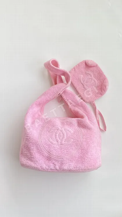 샤넬 코코 비치 핑크 린넨 비치백 36303