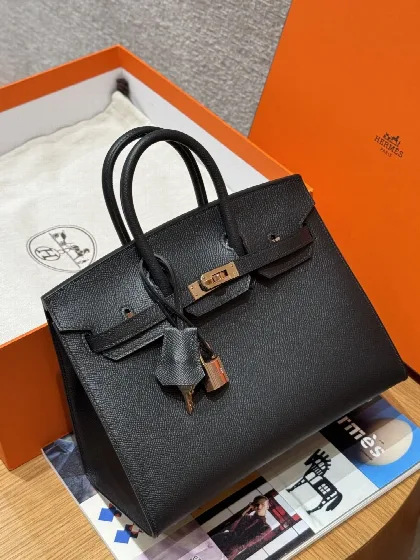 에르메스 버킨 25 블랙 가죽 가방 18096