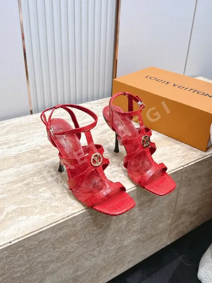 루이비통 메탈 버클 청키 힐 샌들 113514