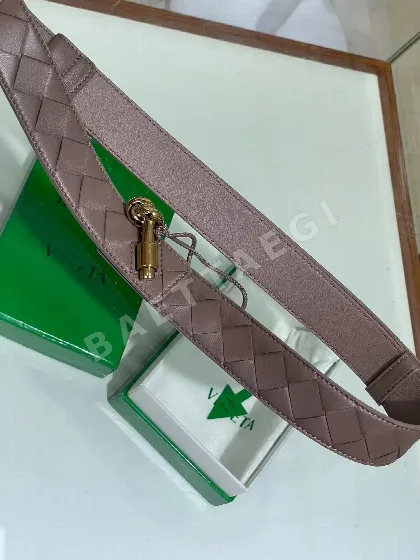 보테가베네타 체크 패턴 송아지가죽 벨트 58239