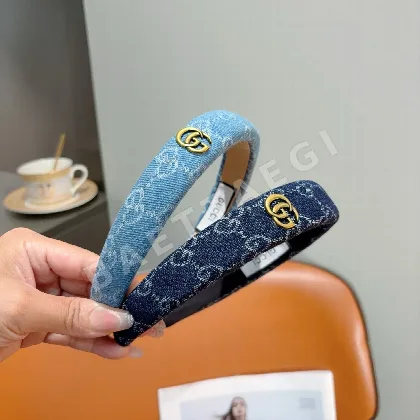 구찌 데님 모노그램 와이드 헤어밴드 184794