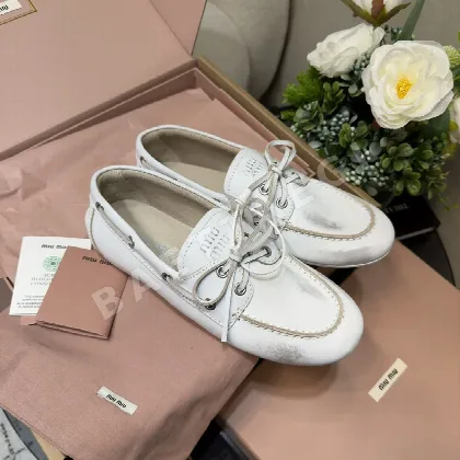 미우미우 레이스업 보트슈즈 신발 94174