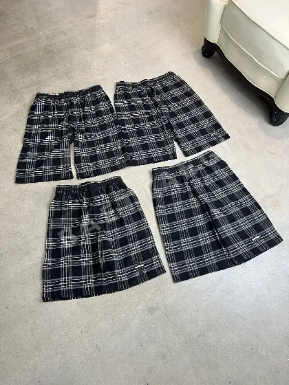 크롬하츠 실버 태그 블랙 크로스 체크 카프리 반바지 107403