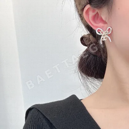 샤넬 금은 콤비 귀걸이 65906