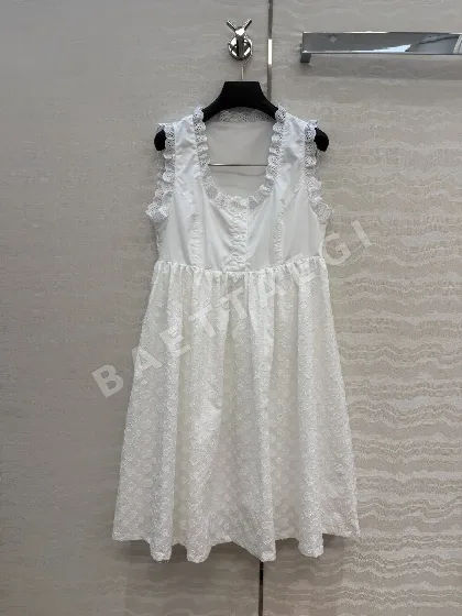 루이비통 모노그램 자카드 U넥 베이비돌 원피스 73848