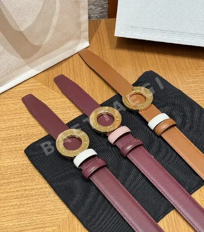 셀린느 차트 디스크 골드 버클 양면 가죽 벨트 25MM 174699