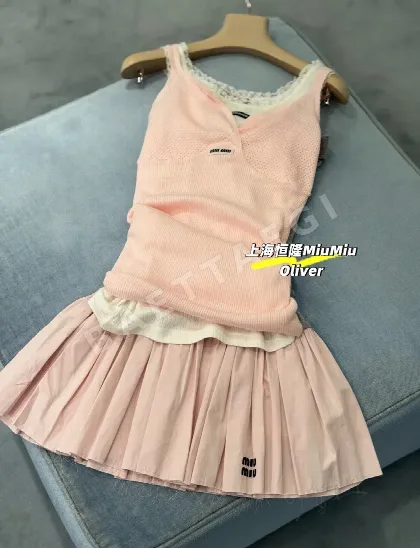 미우미우 레이스 캐미솔 여성 반팔 119297