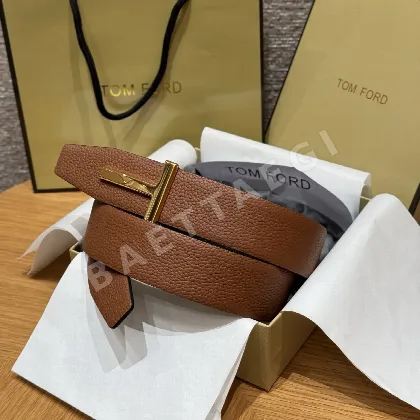 톰포드 송아지가죽 T 버클 벨트 180544