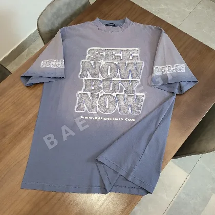 발렌시아가 다이아몬드 그라데이션 코튼 반팔 티셔츠