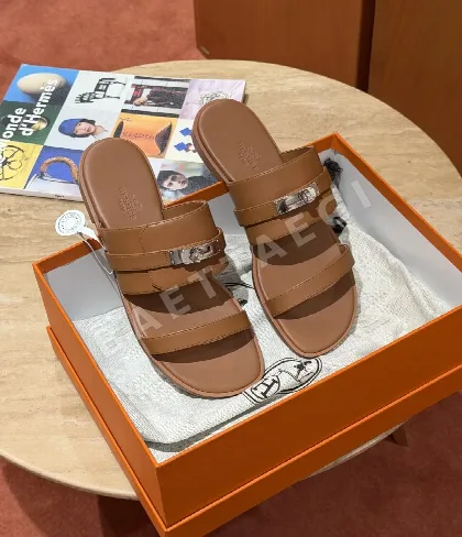 에르메스 샌들 골든브라운 가죽 189036