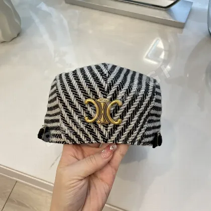 셀린느 스트라이프 배색 베레모 모자 83550