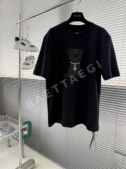 펜디 반려견 자수 양면 코튼 남성 반팔 티셔츠 49729