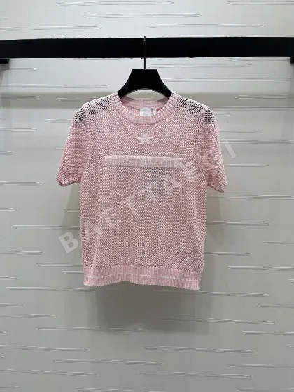 디올 시스루 크루넥 코튼 울 반팔 티셔츠 92898