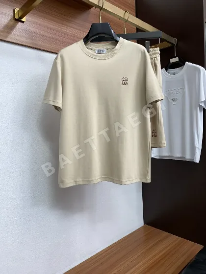 브루넬로쿠치넬리 네이비 블루 크루넥 캐주얼 남성 반팔 티셔츠 156451
