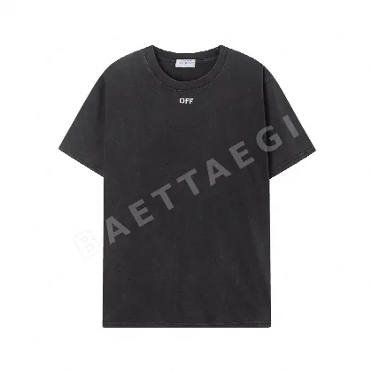 오프화이트 유화 노인 프린트 반팔 티셔츠 87339
