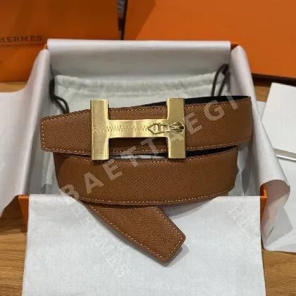 에르메스 H 버클 양면 가죽 벨트 175390