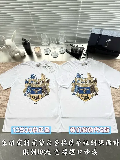 디올 블라종 자수 실드 반팔 티셔츠 54473
