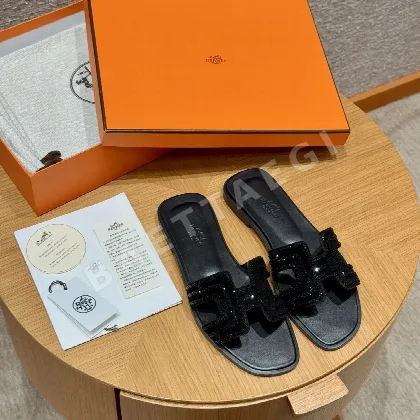 에르메스 오란 스웨이드 장식 슬리퍼 8366