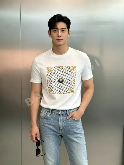 샤넬 남성 코튼 반팔 티셔츠 143265