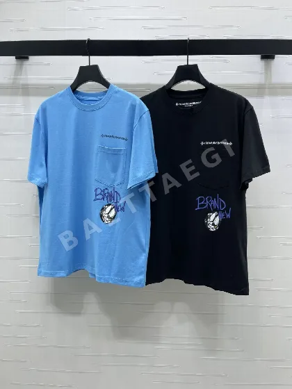 크롬하츠 유니섹스 컬러 블록 반팔 티셔츠 53130