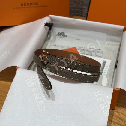 에르메스 앱송 가죽 Pop H 메탈 버클 벨트 176593