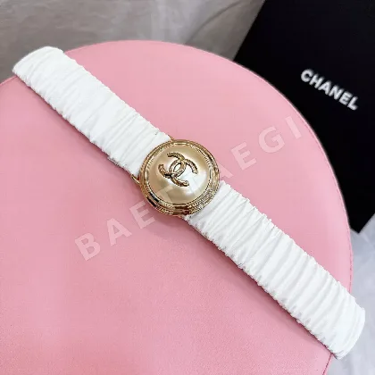 샤넬 CC 펄 로고 카프스킨 벨트 58509
